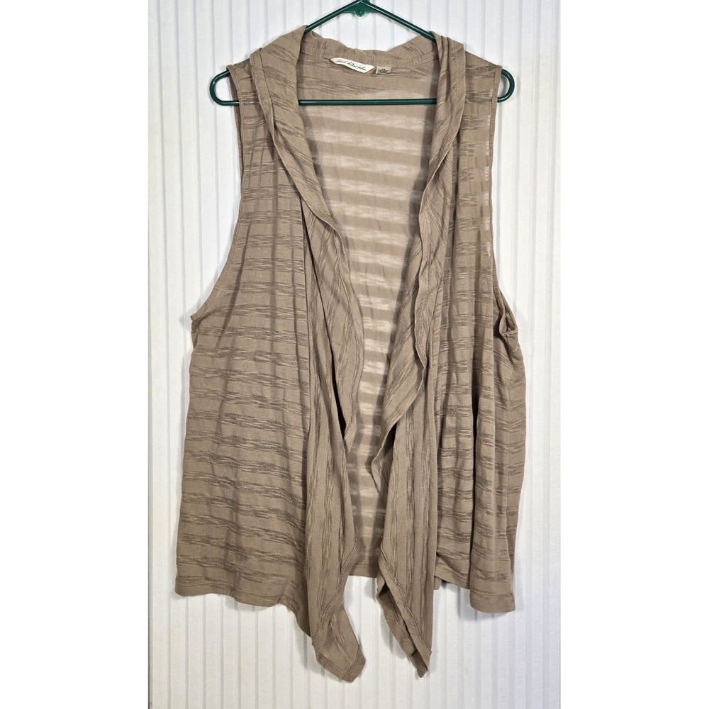 Derek Heart Plus 2x Tan Open Front‎ Sweater Cardigan